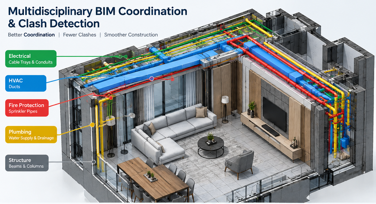 Multidisciplinary BIM Coordination & Clash Detection